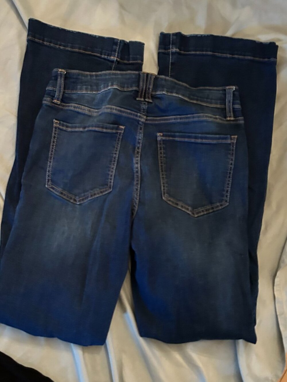jeans size 28   blue denim pants jeans womens stretch fabric  flare bell bottom